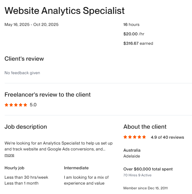 Website AnaIytics SpeciaIist