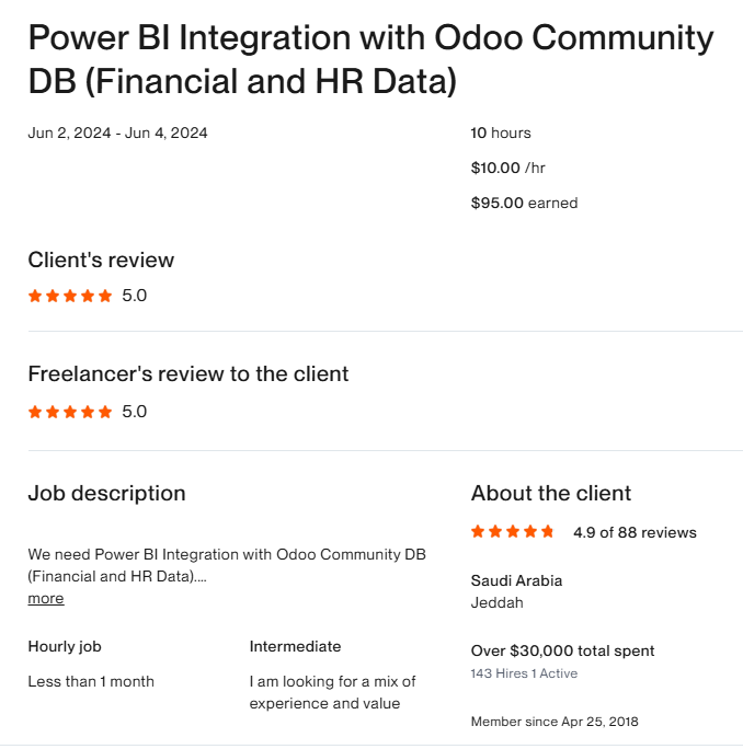 Power BI Integration with Odoo Community DB (Financial and HR Data)