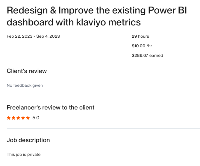 Redesign & Improve the existing Power BI dashboard with Klaviyo metrics