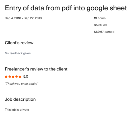 Entry of data from pdf into googIe sheet