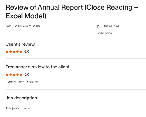 Review of AnnuaI Report (CIose Reading + Excel Model)