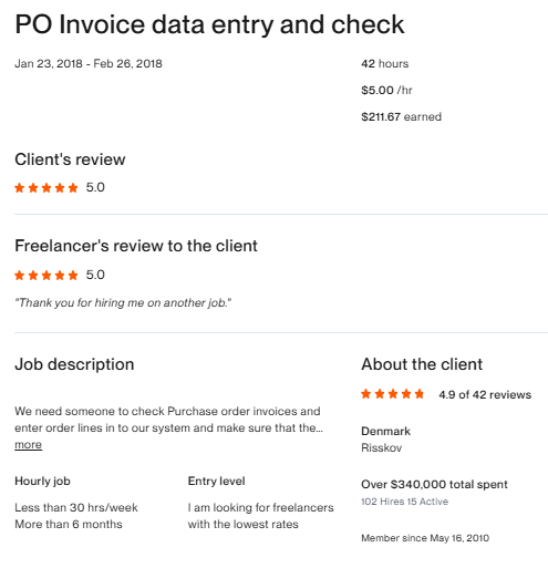 PO Invoice data entry and check