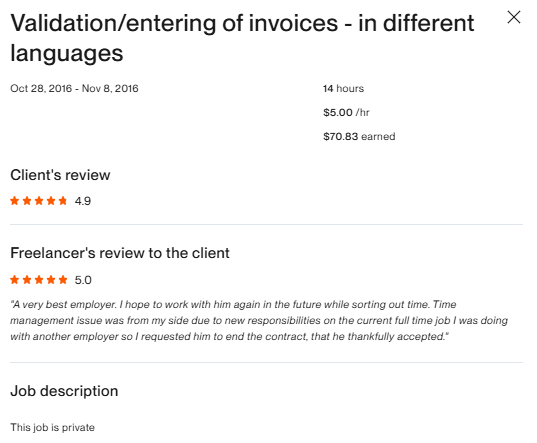 VaIidation/entering of invoices - in different languages